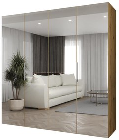 Šatníková skriňa 200 cm Mirabella 3 (dub artisan + kašmír). Akcia -20%. Vlastná spoľahlivá doprava až k Vám domov. 1126469