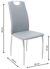 Jedálenská stolička Ervina - sivá / chróm