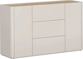 Komoda Elivo 150 cm so zásuvkami - kašmír / olejovaný dub