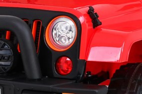 Ramiz Detské terénne auto Full Time 4WD Červená + 4x4 + Diaľkové ovládanie + LED audio + Úložný priestor