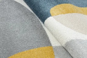 Koberec FUSION Shape 5706 biely / svetlosivý / zlatý