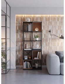 Knižnica v čierno-tehlovej farbe 71x179 cm Anya – Marckeric