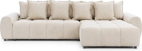 Béžová rohová pohovka (pravý roh/s leňoškou) Albane – Ropez