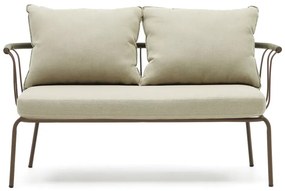 Svetlozelená/béžová záhradná pohovka Salguer - Kave Home