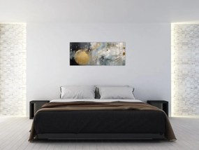 Obraz - Abstrakcia so zlatou guľou (120x50 cm)