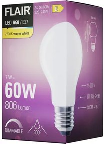 LED žiarovka FLAIR A60 E27 7W/60W 806lm 2700K matná stmievateľná