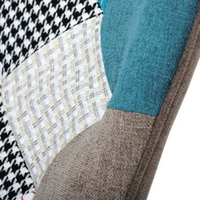 Hojdacie kreslo FABIAN — kov, masív, látka, patchwork
