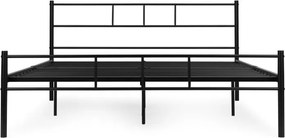 Čierna kovová posteľ so stabilným rámom