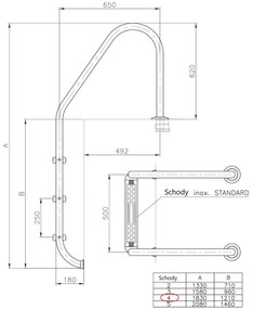 Schodíky do bazéna Planet Pool (WIDE) pre zapustené bazény s hĺbkou 150 cm