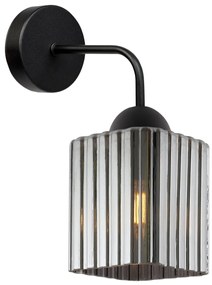 Nástenné svietidlo Riffle Square, 1x grafitové sklenené tienidlo, b