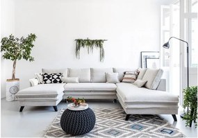 Béžová rozkladacia rohová pohovka (pravý roh/do tvaru "U") Charming Charlie – Miuform