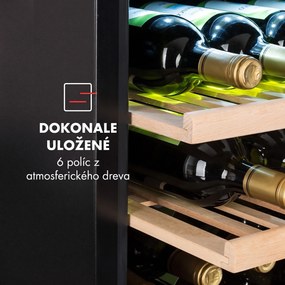 Klarstein Vinsider 41 vstavaná dvojzónová vinotéka Onyx 41 fliaš