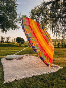 Červeno-žltý slnečník BLISS 180 cm