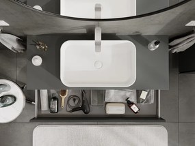 Mexen Rivel, kúpeľňová skrinka 120 cm, 2 zásuvky, drážkovaná, grafitová matná, 91A20-12047-2-BFF66