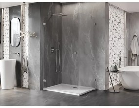 Mexen Lunar-B, výklopný sprchový kút ľavý 90 x 70 cm, 8mm číre sklo, oceľový profil, 832-090-070-97-00-L