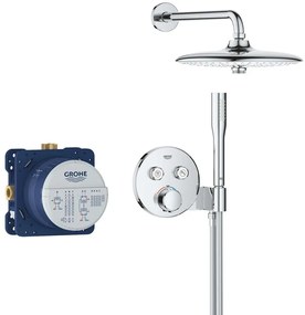 GROHE Precision SmartControl sprchový systém pod omietku s termostatom, horná sprcha 3jet EcoJoy priemer 260 mm, tyčová ručná sprcha 1jet, chróm, 34878000