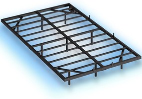 Rám dvoulůžkové postele Workman 140x200 s nabíjecí stanicí a LED osvětlením černý