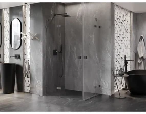 Mexen Lunar Duo, výklopný sprchový kút 115 x 85 cm, 8mm číre sklo, profil grafit brúsený, 834-115L-085P-66-00