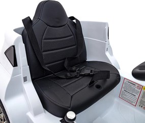 Ramiz Aston Martin DBX na batérie pre deti Biely + diaľkové ovládanie + EVA + pásy + pomalý štart + LED zvuk