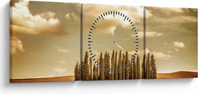 Obraz čistinky (s hodinami) (90x30 cm)