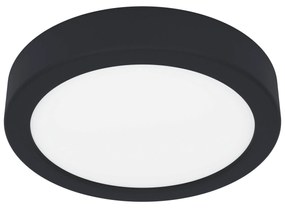 EGLO LED stropné stmievateľné osvetlenie FUEVA 5, 11W, teplá biela, 16cm, okrúhle, čierne