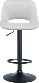 Barová stolička Camden - zamat, čierny rám - Svetlo sivá