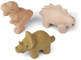 LIEWOOD Kaučukové zvieratká David Dino Rose Multi Mix – set 3 ks