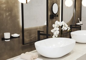 Hansgrohe AddStoris, kozmetické zrkadlo Ø188 mm, čierna matná, HAN-41791670