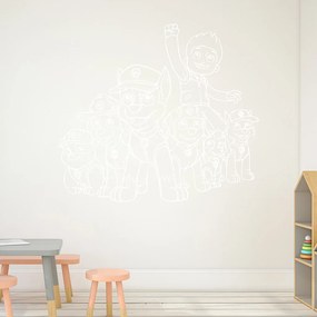 Veselá Stena Samolepka na stenu na stenu Ryder a Labková patrola Farba: bílá, Veľkosť: 100 x 88 cm