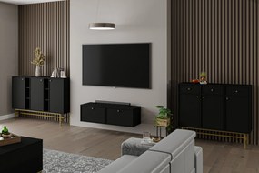 TV stolík závesná Lotina IV 2K - 120 cm - čierny grafit