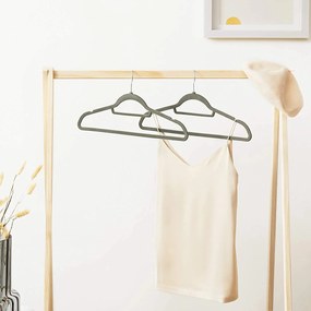 Protišmykový zamatový vešiak na šaty, 20 kusov, šedý