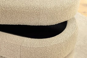 Dizajnová lavica s úložným priestorom TAUPE BOUCLÉ 115 cm – elegantný štýl a komfort