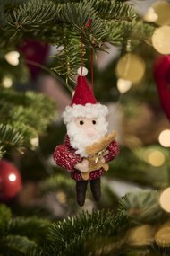 Ib Laursen Plstená ozdoba Santa's Helper Se sobíkom
