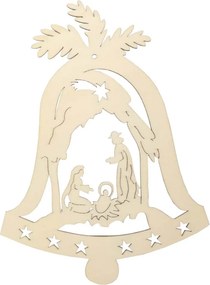 AMADEA Drevená ozdoba zvonček s betlehemom 20 cm