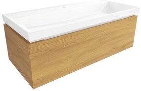 Kúpeľňová skrinka s umývadlom SAT Feel 100x30x46 cm medový dub mat SATFEEL100DMU4, 1 ks