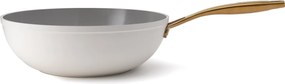 Elmich Nepriľnavá keramická panvica wok Zen Ø 28 cm – krémovozlatá