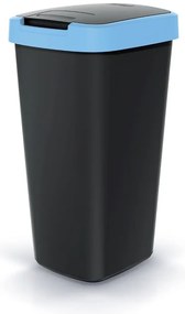 Odpadkový kôš s farebným vekom, 25 l, modrá / čierna