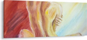 Obraz odpočívajúce ženy, olejomaľba (120x50 cm)