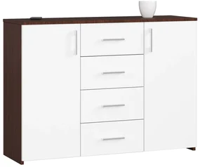 Komoda Kiran  (wenge + biela). Akcia -19%. Vlastná spoľahlivá doprava až k Vám domov. 1069791