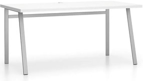 Kancelársky písací stôl SINGLE LAYERS bez prepážok, biela