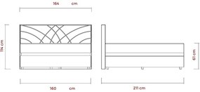 Čalúnená posteľ GINA 160x200 cm s matracmi a úložným priestorom, béžová