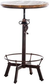 Kovový barový stôl Malita v industriálnom štýle - v84-102 x Ø59 cm - Bronzová
