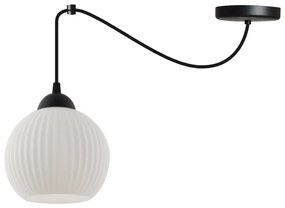 Závesné svietidlo Riffle Round Spider, 1x biele sklenené tienidlo, b