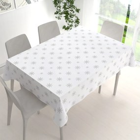 Biante Teflónový obdĺžnikový obrus TF-112 Vianočné sivé vločky na bielom 140x200 cm