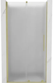 Mexen Velar, posuvné sprchové dvere do otvoru 110 cm, 8mm sklo námraza, zlatá matná, 871-110-000-31-55