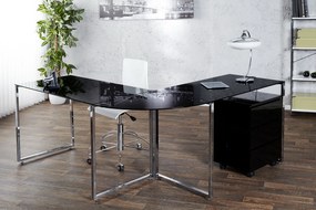 PC - rohový - stôl 38381 Čierne sklo