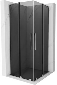 Mexen Velar L Duo, sprchový kút s posuvnými dverami 80 x 80 cm, 8mm šedé sklo, chrómová, 871-080-080-02-43-01