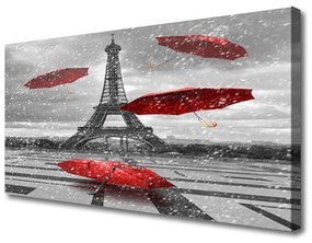 Obraz Canvas Eiffelova veža paríž dáždnik 125x50 cm