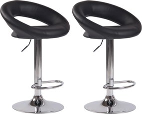 2x Barová stoličkaOlinda - koženka, chróm rám - čierna
