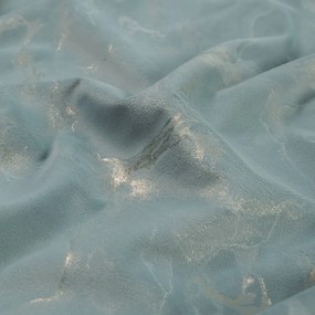 Biante Zamatový behúň na stôl Isabela IBL-020 Zlatý/dymový mramor na svetlo modrosivom 20x120 cm